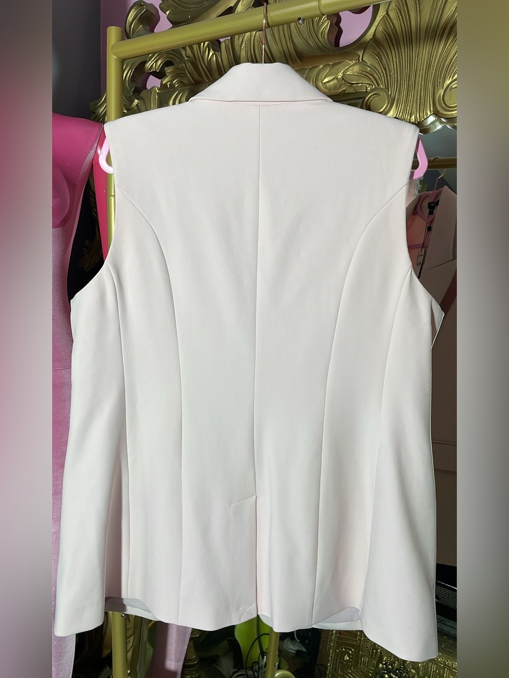 Express Sleeveless Blazer Vest in Pale Pink - Picture 4 of 4